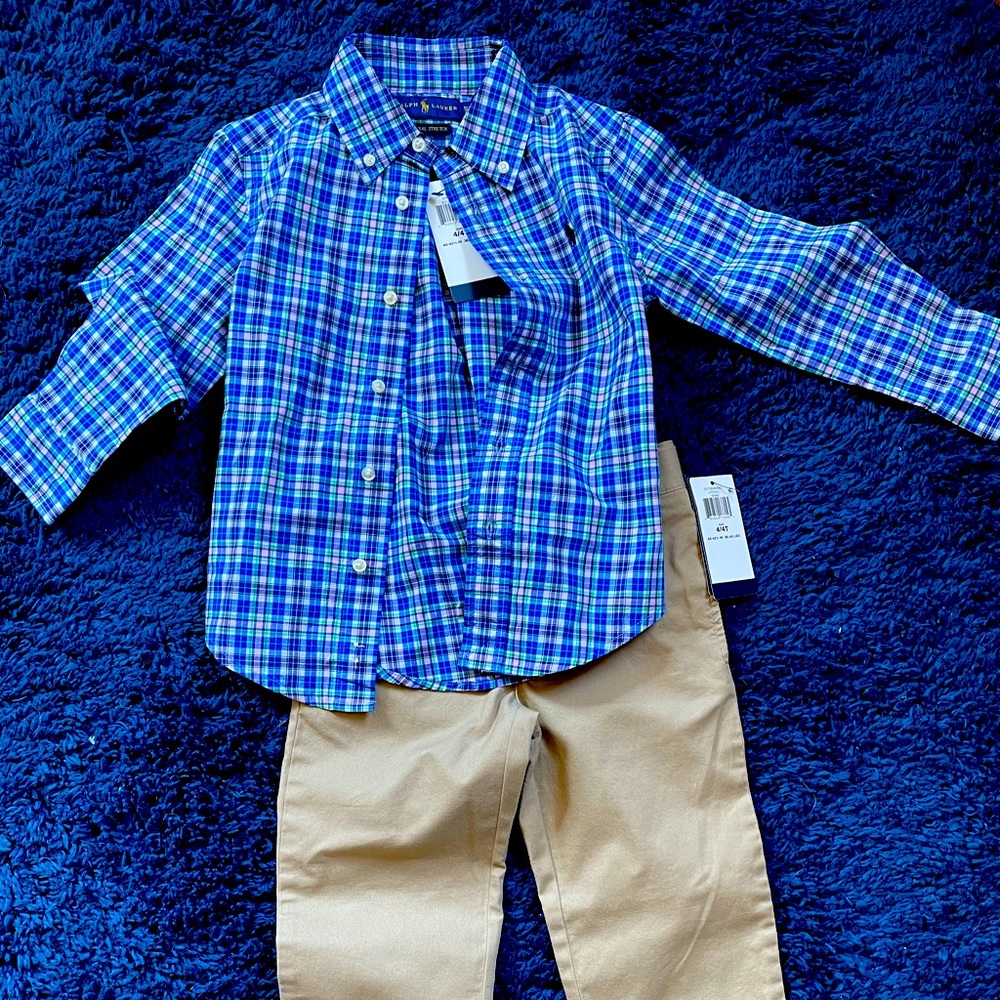 Polo 4t shirt and khakis